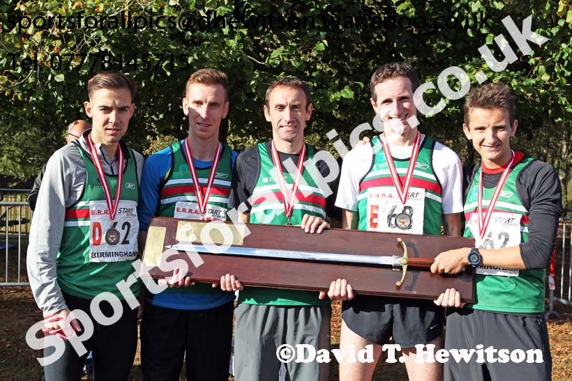 Sale Harriers third place and 1st Northern team in the mens 6 stage road relay, English National 6 and 4 Stage Road Relays, Sutton Park, Birmingham. Photo: David T. Hewitson/Sports for All Pics